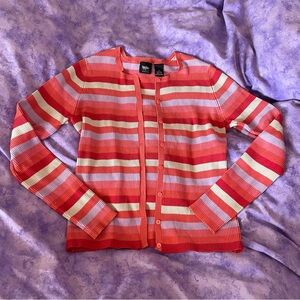 Vintage Mossimo silk stripe cardigan sweater